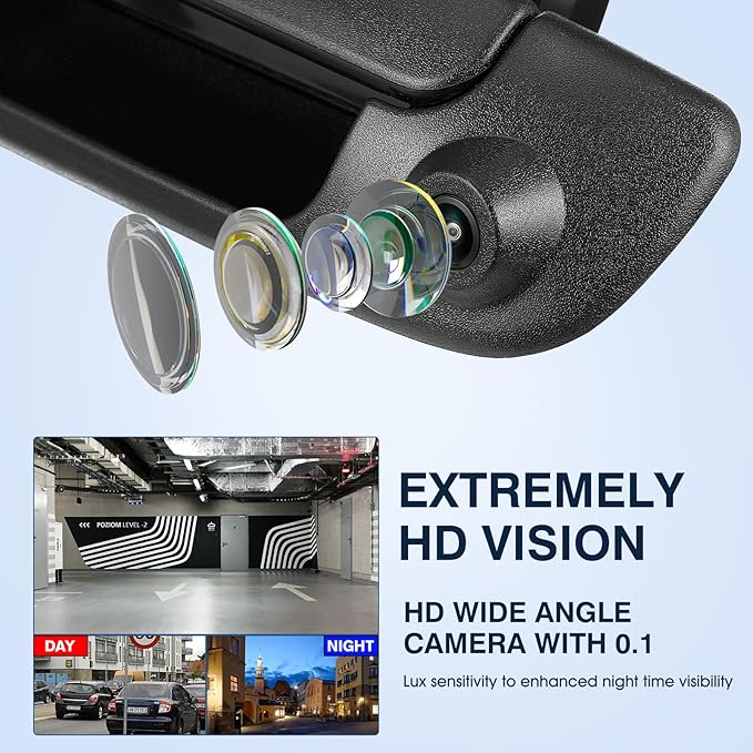 Tailgate Handle Backup Camera Fit for Dodge RAM 1500 2500 3500 2002-2008 Tailgate Reversing Rear View Park Assist Camera RCA Plug Replaces 55276237AA