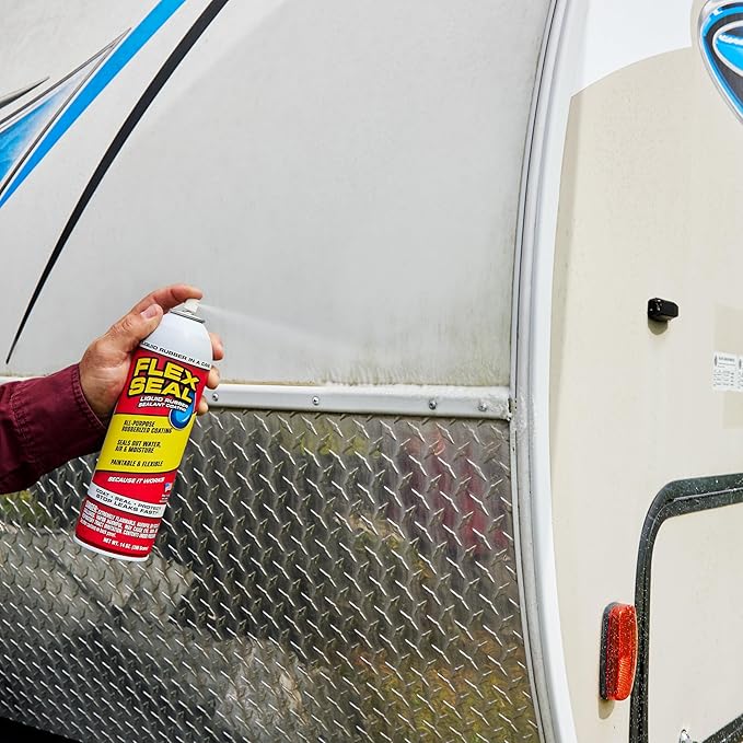 Flex Seal, 14 oz, 2-Pack, Clear, Stop Leaks Instantly, Transparent Waterproof Rubber Spray On Sealant Coating, Perfect for Gutters, Wood, RV, Campers, Roof Repair, Skylights, Windows, and More