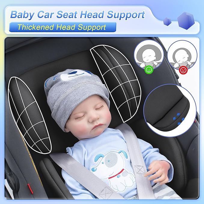 Infant Car Seat Insert for Doona, Ultra-Thick Baby Car Seat Head Support, Breathable Mesh Baby Car Seat Cushion with Natural Filled Sponge, Universal Carseat Head Support for Preemie to Toddler