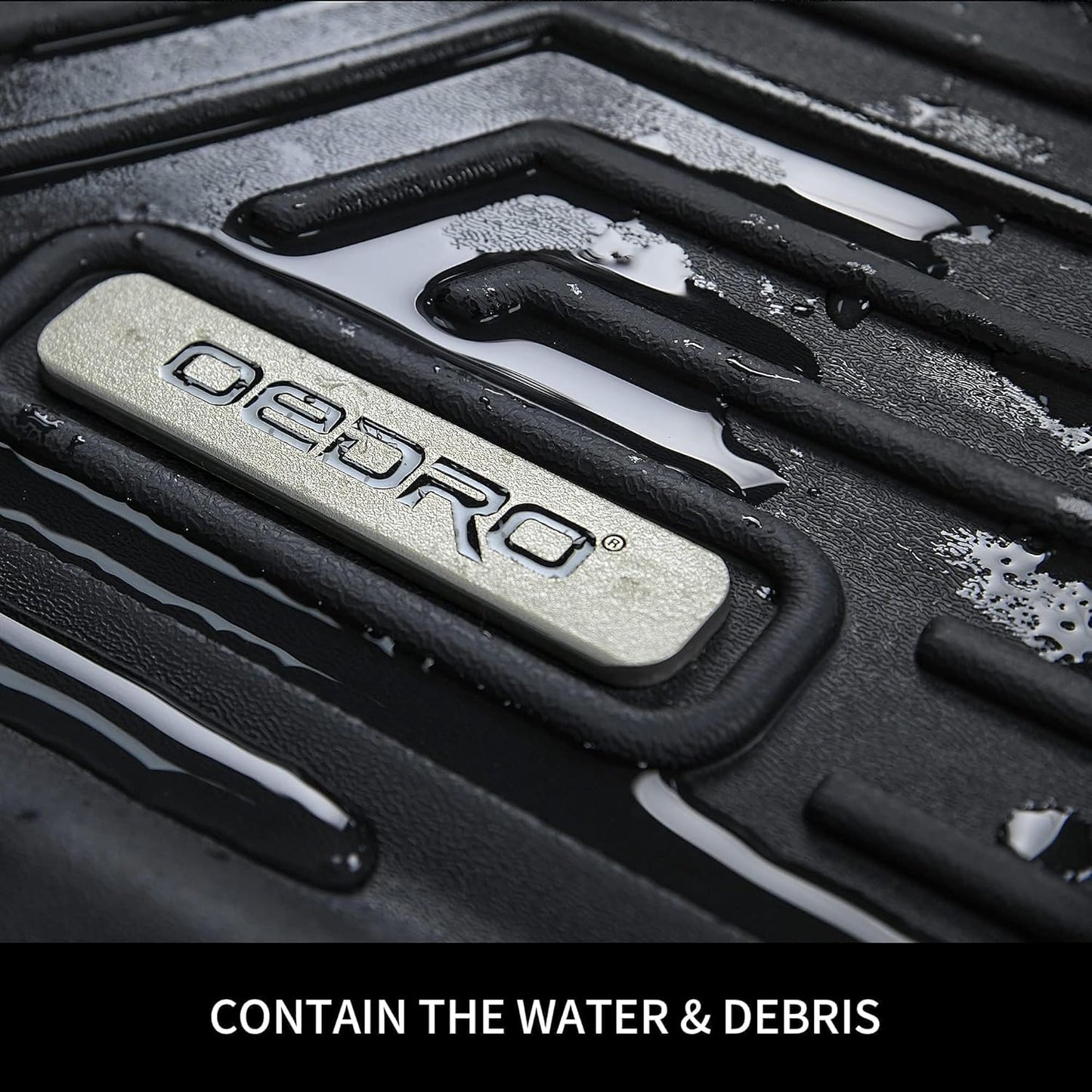 OEDRO Floor Mats 2 Row Liner Set Compatible with 2022-2025 Nissan Frontier Crew Cab w/ 2nd Row Under-Seat Storage, Black TPE All-Weather Guard - Custom Fit