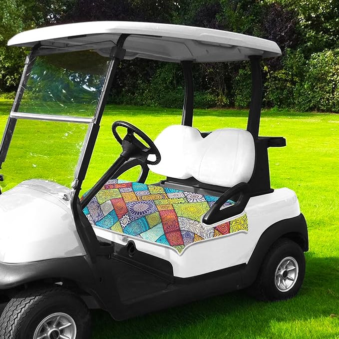 ENYORSE Golf Cart Seat Covers - Ethnic Style Golf Cart Towel Blanket for 2/4 Seater, Soft & Breathable Microfiber, Keeps Seats Cool & Comfortable, 51”x31”, Fits EZGO/Yamaha/Club Car
