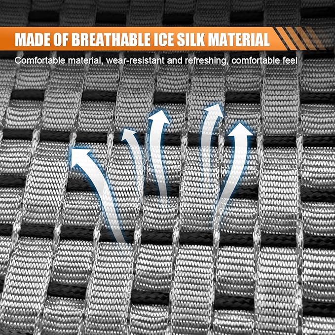 2PCS Breathable Car Seat Covers, Anti-Slip Ice Silk Cushion with Storage Pocket, Summer Front Seat Protector Pad, Universal Automotive Interior Accessories for SUV Truck Sedan (Grey)
