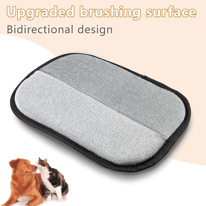 Thickened Pet Hair Removal Glove - Electrostatic Cat Dog Hair Remover Glove, Reusable Magic Brush Pet Hair Remover Tool for Couch, Carpet, and Car Seat (Black,1 Pack)