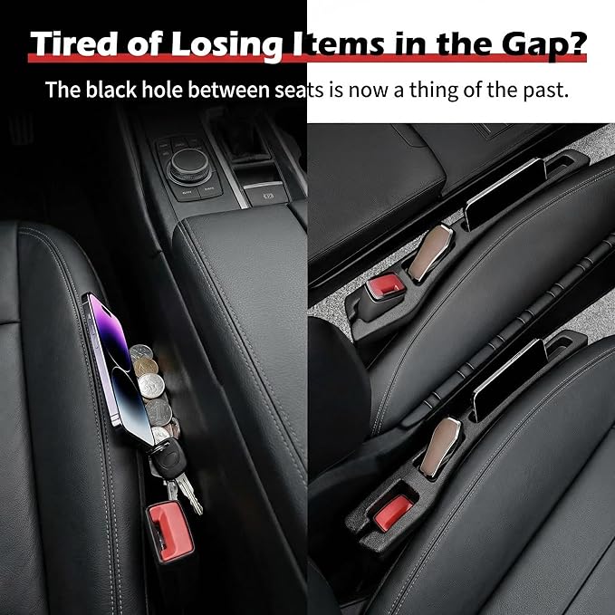 No Drop Seat Guard, Car Seat Gap Filler, Car Gap Filler Organizer, Universal Drop Seat Guards for Cars, Car Accessories Interior Prevent Stop Cellphone Wallet Keys Coins and Card from Dropping