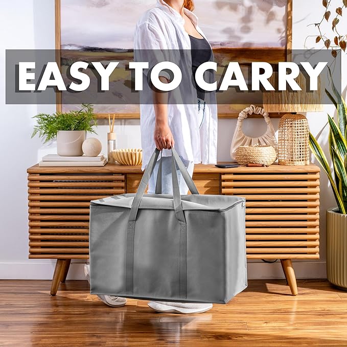 Carrywell (Not Made In China) Insulated Food Delivery Bags, XXXL Pizza Delivery and Reusable Warming Bag For Catering, Thermal Insulation Tote for Hot and Cold Food, Doordash