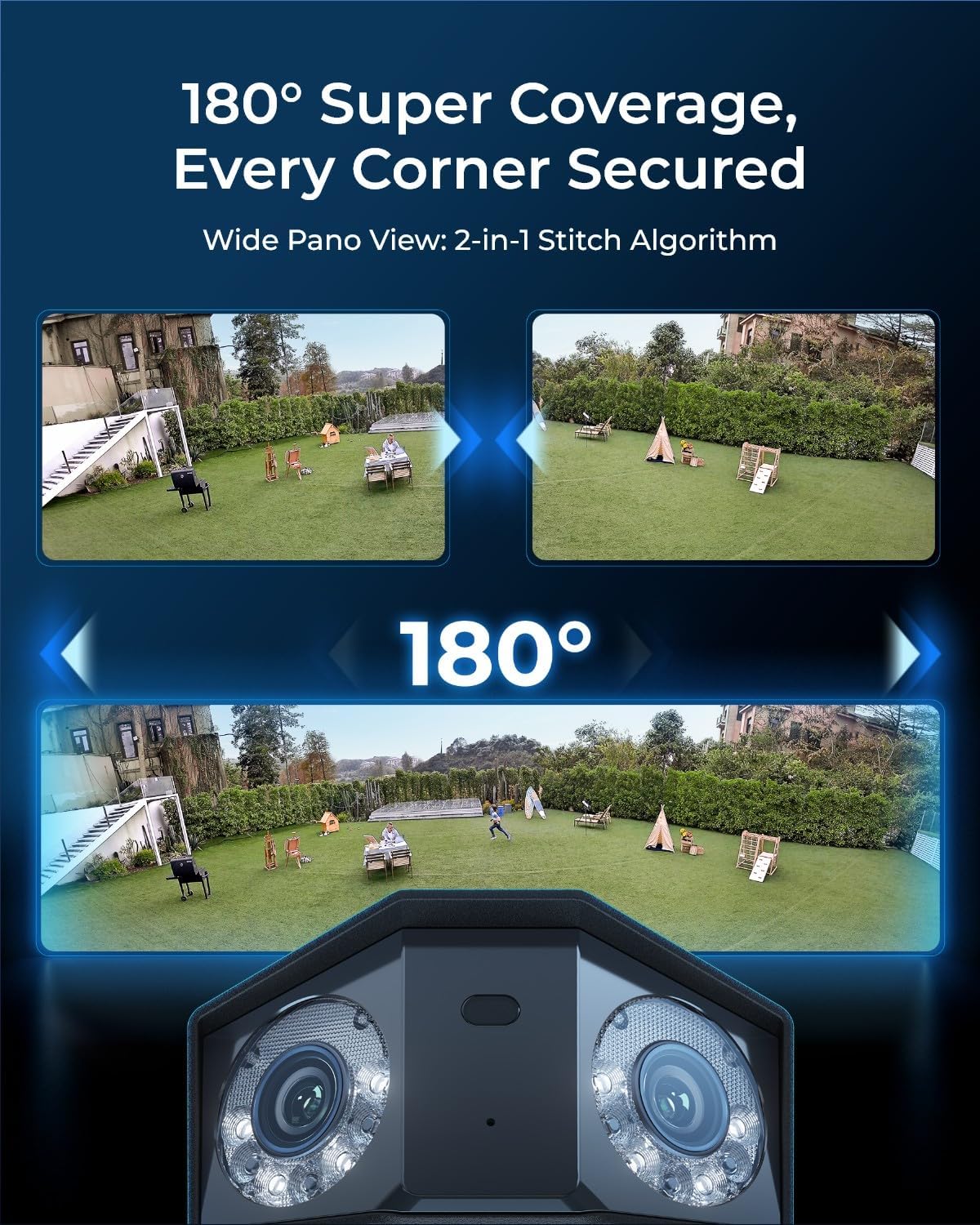 REOLINK Duo 3 PoE 16MP UHD Dual-Lens PoE Security Camera with 180° Panoramic View, Motion Track, F1.6 Color Night Vision, Person/Vehicle/Animal Detection, 2 Way Talk, Supports 24/7 Recording