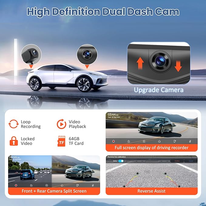 Largest 11.3" Portable Apple Carplay Screen, Wireless Car Play & Android Auto Touch Screen, Car Stereo with App View/4K Dash Cam/Backup Camera/Mirror Link/Voice Control/Music Play/GPS/Bluetooth/FM