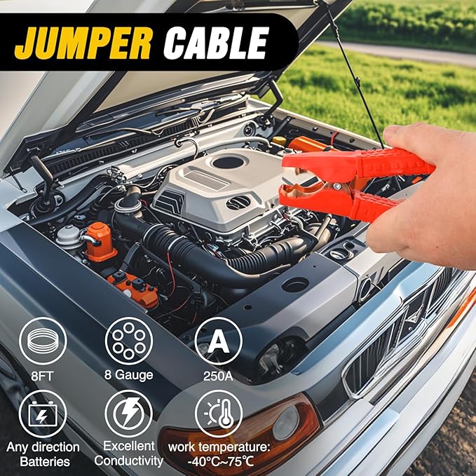 Nilight Car Emergency Kit with Jumper Cable Air Compressor Tire Repair Essential Tools First Aid Alligator Connector Electrical Kit for Travel Camping Outdoor Cars Truck SUV RV