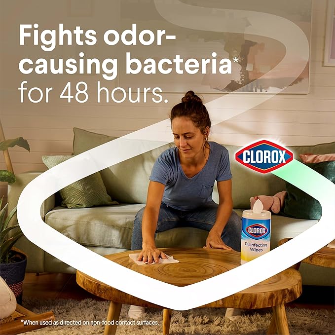 Clorox Disinfecting Cleaning Wipes Flex Pack, Bleach Free, Crisp Lemon, 75 Count (Pack May vary)