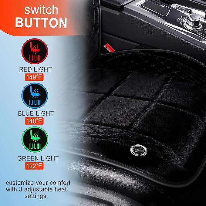 Car Seat Cushion Comfortable Seat Cover for Car Truck SUV Van, Full Back and Seat Cushions for Driver and Passenger (Black-1, 1PCS, Driver Seat)