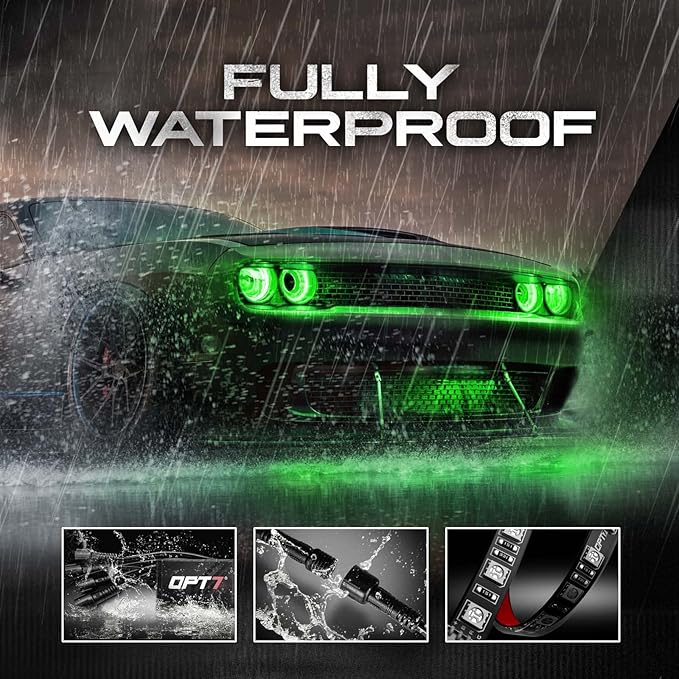 OPT7 Aura Halo Accent Lights for 2008-2023 Dodge Challenger with Remote Control, 12" Multi-Color LED Strip, Car Neon Lighting Kit