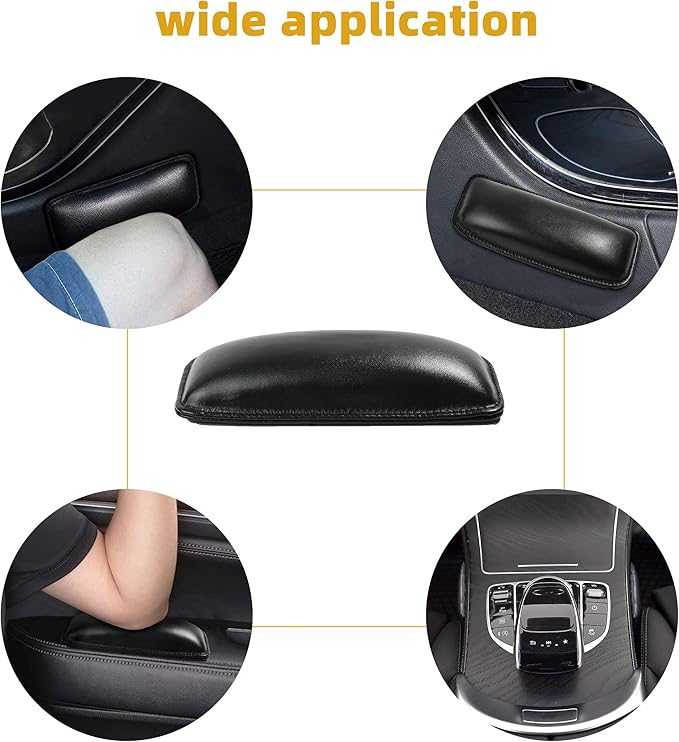 YAKEFLY 2 Pack Soft Car Center Console Knee Leg Elbow Cushion Pad,Universal Leather Car Armrest Pillow Car Knee Cushion Elbow Pillow Thigh Support Comfort Pillow,Automotive Interior Accessories