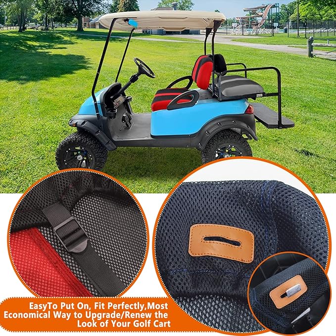Golf Cart Seat Covers Club Car Dress UP Older Golf Cart Durable Breathable Material Fit for Club Car Precedent OEM Ordinary Seat Cushion Easy to Install