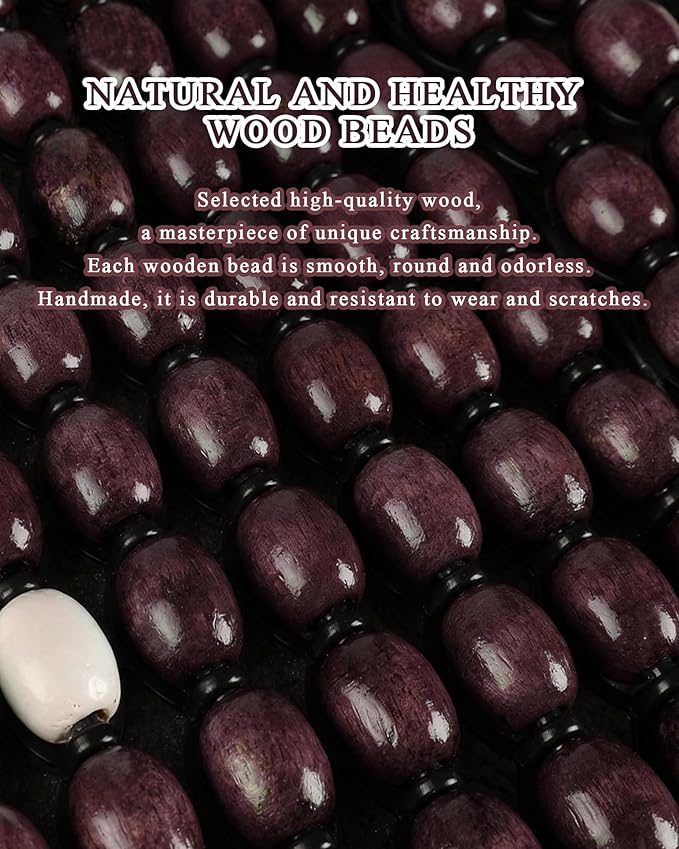Wood Beaded Car Seat Cover Massaging Breathable Cooling Natural Wood Bead Cushion Universal Fit for Sedan, SUV & Truck. The Ergonomic Lumbar Support Can Relieve Painful from Long Trips