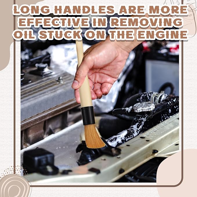 Patelai 4 Pack of Parts Cleaning Brush Home and Auto Use Parts Cleaner for Cleaning Auto Engine, Small Motors, Car Detailing, Wheels, Boats, Air Vents, Machinery