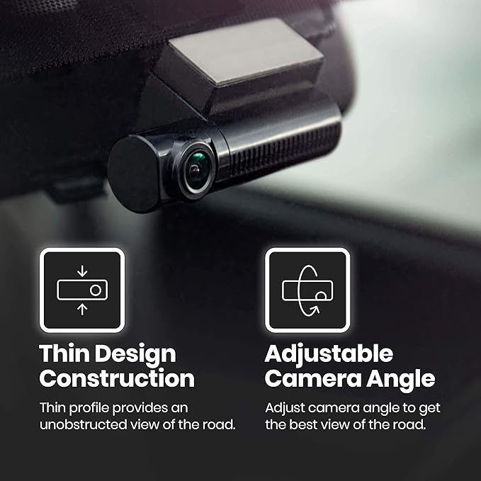 SYLVANIA - Roadsight Stealth Dash Camera - 140 Degree View, HD 1440p, 16GB SD Memory Card Included, Loop Recording, G-Sensor, Screenless, Parking Mode, GPS, Mobile App, Taxi, Truck, Car
