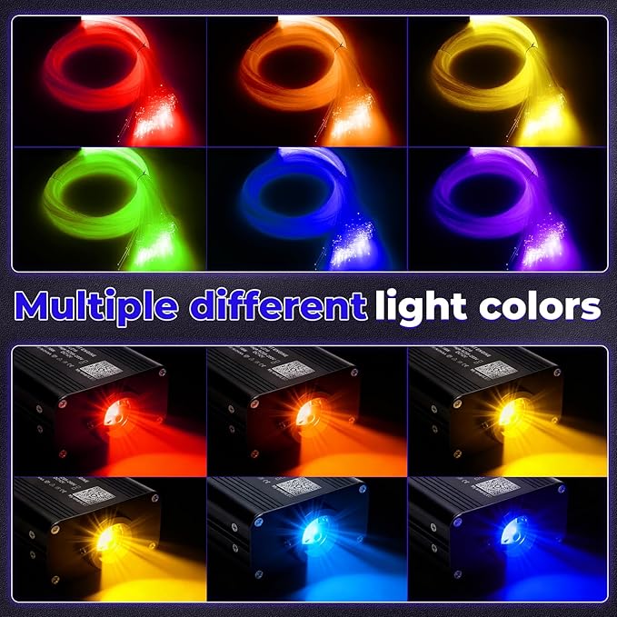 Headliner Star Light Kit, Star Light Headliner Kit, 600pcs 0.03in 9.8ft Ceiling Fiber Optic APP RGBW Remote Contro Fiber Lights for Home Theater