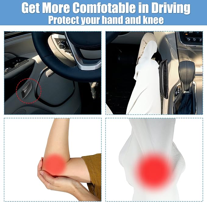 X AUTOHAUX Universal Car Center Console Knee Leg Elbow Cushion Pad Faux Leather Auto Armrest Knee Cover Support 18x8x3.2cm Black