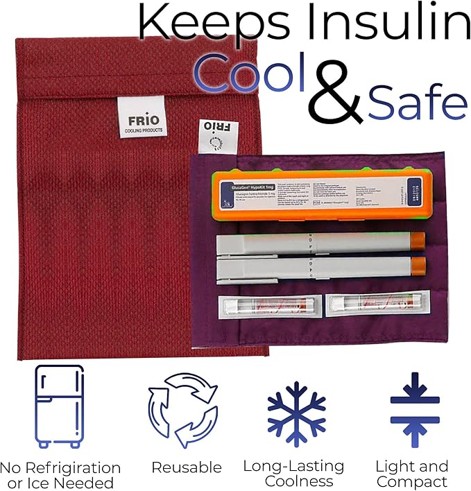FRIO Cooling Wallet - Insulin Cooler for 45+ Hours of Stress Free On The Go - Red - Large