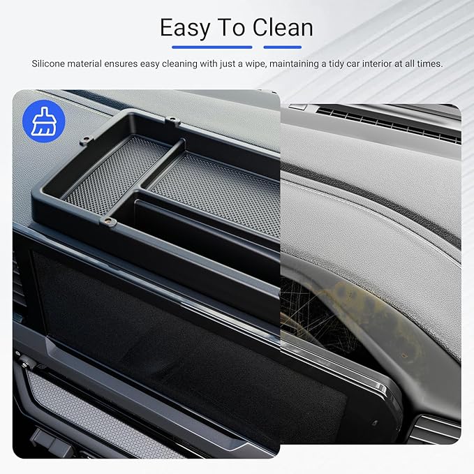 Dashboard Storage Organizer Compatible with 2022-2026 Chevy Silverado GMC Sierra 1500 24-26 2500HD 3500HD Dashboard Storage Tray Replacement for 2022-2026 Chevy Silverado Accessories