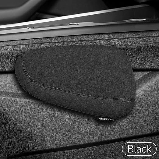 Alcantane style car leg knee pads memory foam car center console knee cushions car leg pads protect knee and leg elbow pads car copilot Universa version (black line lift leg pad)