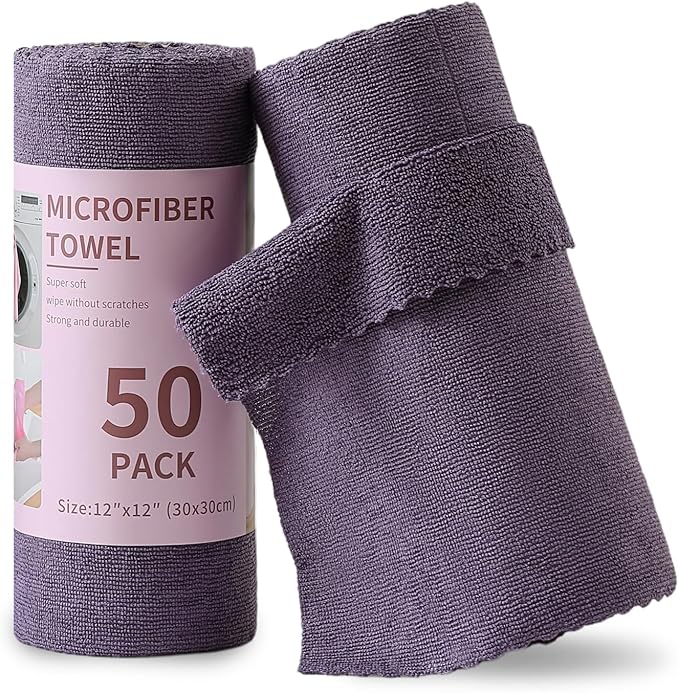 Jessy Home 2 Roll Reusable Paper Towels,100 Sheets Tear Away Microfiber Cleaning Cloth, Lint Free Cleaning Rags for Kitchen, Dishcloth,Household Cleaning Supplies