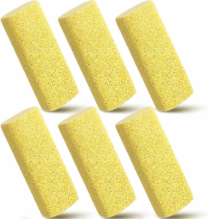 Abbylike 6 Pcs Pet Hair Remover Pumice Stone Car Pet Hair Removal Tool for Bedding Carpet Couch Furniture Cleaning (6.1 x 2.56 x 1.4 Inch,Yellow)