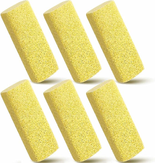 Abbylike 6 Pcs Pet Hair Remover Pumice Stone Car Pet Hair Removal Tool for Bedding Carpet Couch Furniture Cleaning (6.1 x 2.56 x 1.4 Inch,Yellow)