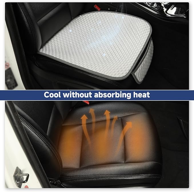 West Llama Car Seat Covers for Summer,Ice Silk Bottom Seat Covers for Cars Include 1 Piece Front Driver Seat Pad Mat Universal Fits 90% SUVs,Cars,Sedans(1Piece-White)