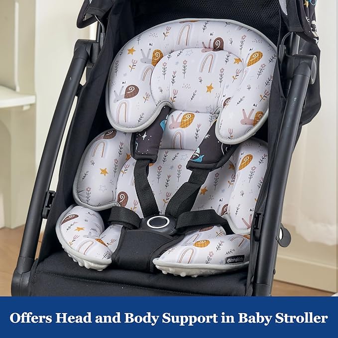 Innokids Head and Body Support Pillow Infant Car Seat Insert for Newborn to Toddler Stroller Cushion (Snail)