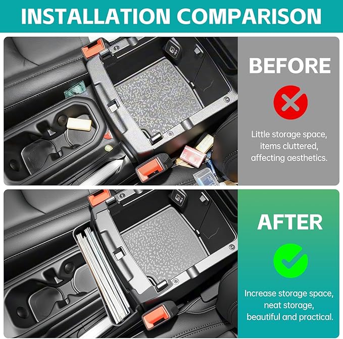 Center Console Organizer Compatible with 2018-2026 Jeep Wangler JL JLU 4xe Rubicon Sahara & 2020-2026 Gladiator JT Accessories, Console Hanging Box Tray Fit for Jeep Interior Accessories