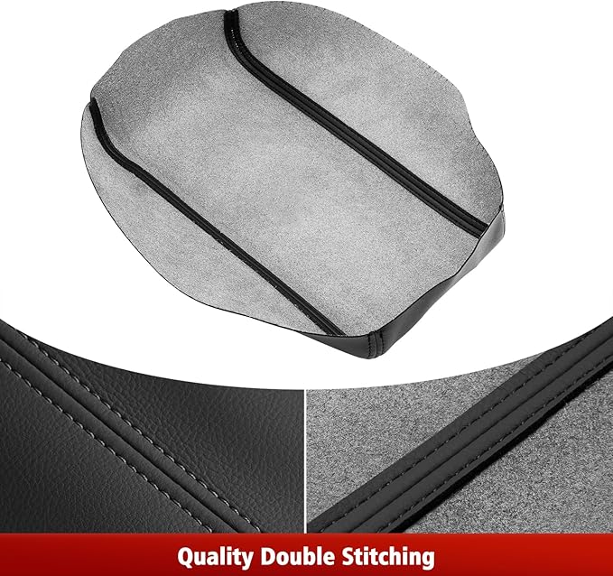 KBH Center Console Cover Replacement for Toyota Camry 2007 2008 2009 2010 2011, Vinyl Leather, Car Armrest Upholstery, Anti-Scratch, Black (Leather Part Only)