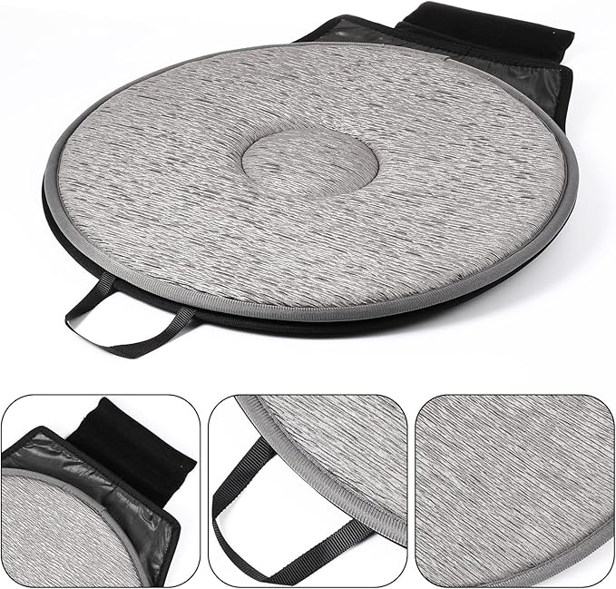 Cabilock 1PCS Rotating Car Seat Cushion Non Slip Swivel Cushion for Elderly Driver Ergonomic Auto Seat Pad 20.47X15.74 Inch Comfort Support for Vehicle
