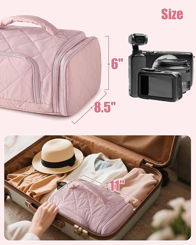Cable Organizer Bag, Travel Cord & Charger Organizer Pouch for Tech Accessories & Electronics, Home Storage, Pink