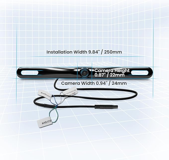 BOSS Audio Systems LPCB36 Car Truck Rearview Backup Reverse Camera - License Plate Mount, 170° Wide Angle Rear View Cam, Low Light Friendly