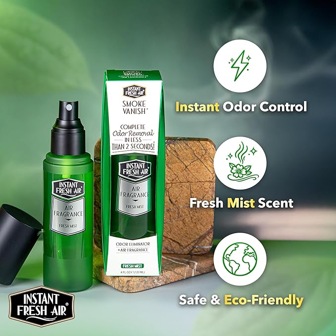Smoke Vanish - Smoke Odor Eliminator Spray - Removes Smokey Odor Instantly with Noxban™ - Eco-Friendly - For Home, Car, Clothes & Travel - Fresh Mist Scent - 4 oz.