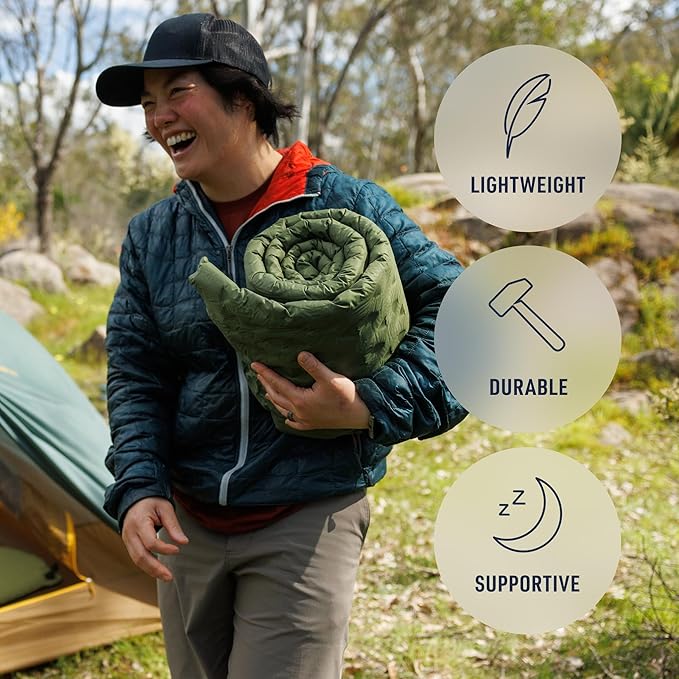 Sea to Summit Camp Plus Self-Inflating Foam Sleeping Mat for Camping - Rectangular - Large (78 x 25.2 x 2.6 inches)