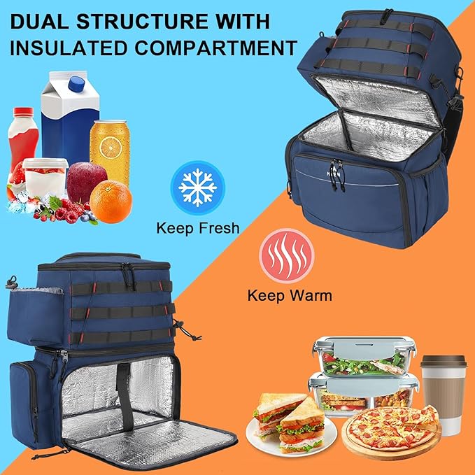 MATEIN Fishing Backpack, Water Resistant Tackle Storage Bag with Rod Holders & Cooler, Fishing Gifts for Men