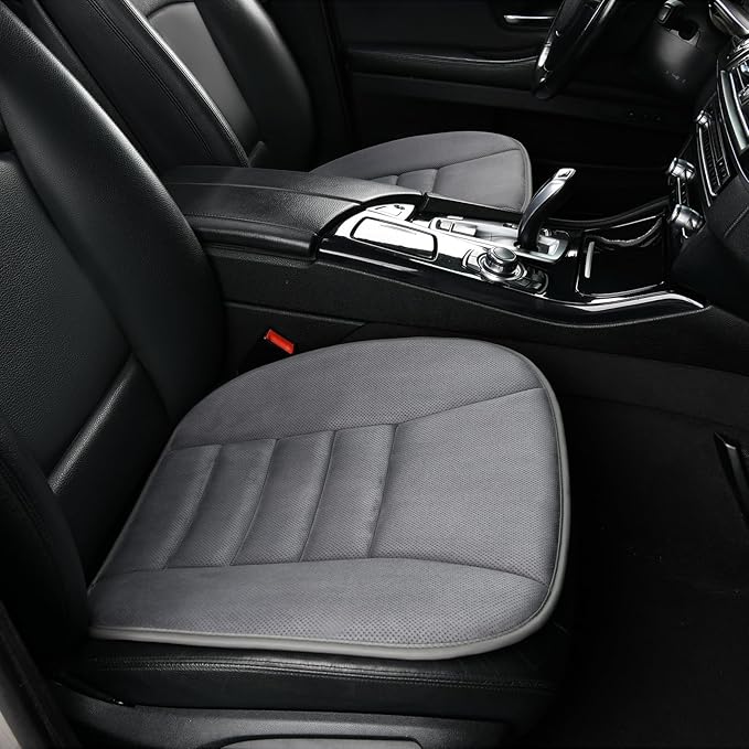 SUTILA Car Seat Cushion Pad 1inch Thick Comfort Seat Protector for Car Driver Seat Office Chair Home Use Memory Foam Seat Cushion with Non Slip Bottom, 20inch x 18.5inch (Grey)