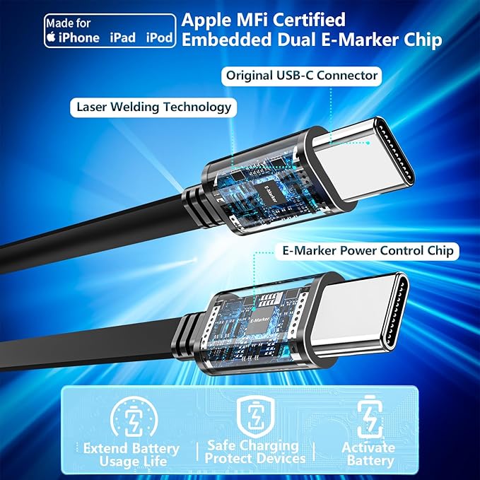 [Apple MFi Certified] Retractable Car Charger, Linocell 120W USB C Car Charger Dynamic Power Adapter 4 in 1 PD/QC Type C Fast Charging Cigarette Lighter for iPhone 17/17 Pro Max/16 Pro/15/Galaxy/Pixel