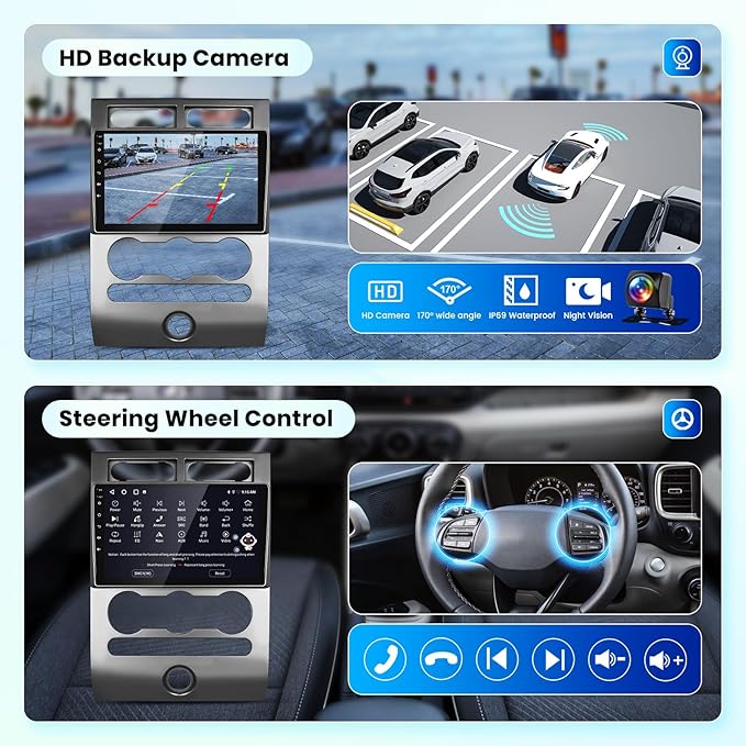 2+64G Android Car Stereo for Ford Expedition 2007-2014 (Manual A/C) Wireless Carplay Android Auto, 9’’ Touchscreen Car Radio with GPS Navigation Bluetooth Mirror Link WiFi FM/RDS EQ Backup Camera SWC