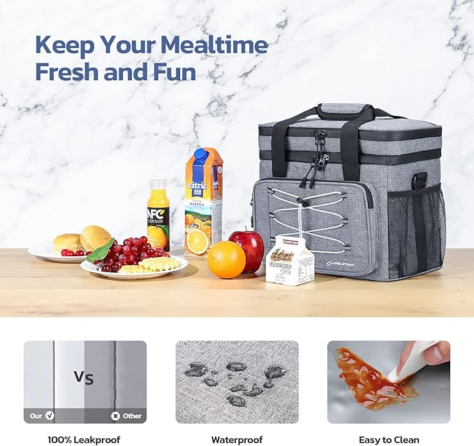 Maelstrom Portable Collapsible Soft Cooler Bag – 24/30/60 Cans Double-Deck Leakproof Ice Chest for Beach, Camping & Grocery