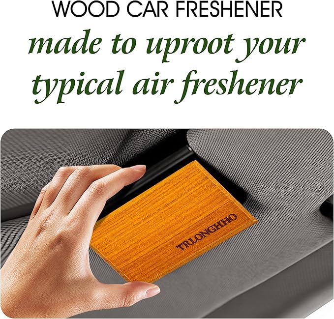 Car Air Freshener-Wood Air Freshener-Car Odor Eliminator-car scent-Long Lasting Scent-Variety Scent Refill（Teak-Amber-Grove）3pcs- Metal Clip 1pcs