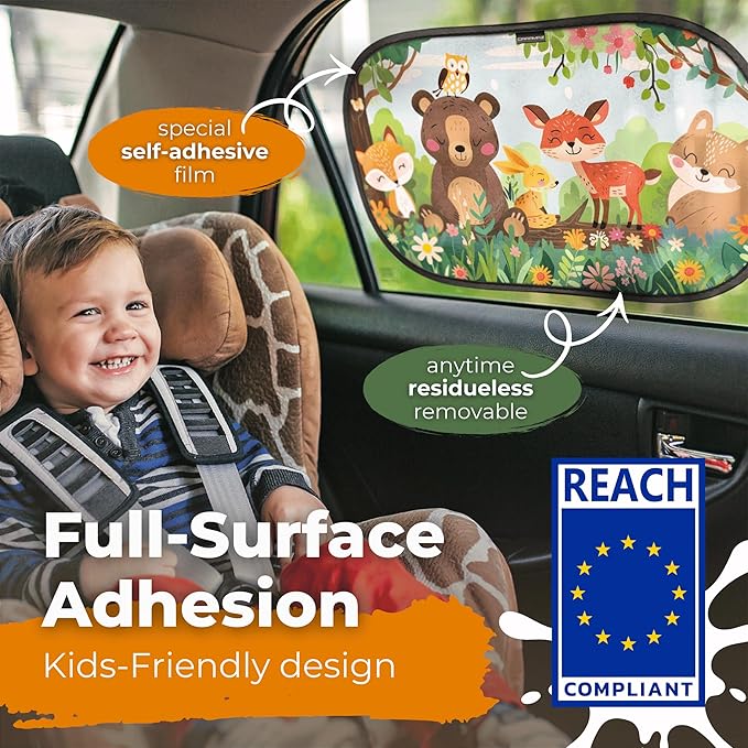 Car Window Shade for Baby with Certified UV-Protection 2 Pack - 20"x12"