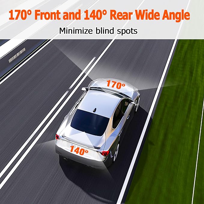 1080P Dash Cam Front and Rear with 32GB SD Card, Diamond Lark Dual Dash Camera for Cars, 3” LCD Screen Dashcam with Type-C Port, HDR, G-Sensor, Loop Recording, Parking Monitor, Night Vision