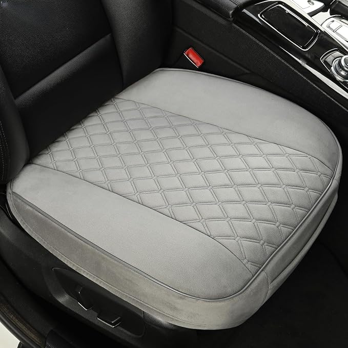 West Llama Front Car Seat Cover Protector, Comfortable Velvet Bottom Seat Cover Fits 95% of Vehicles,Cars,SUVs,Sedans,21.26 × 20.86 Inch(1PC-Gray)