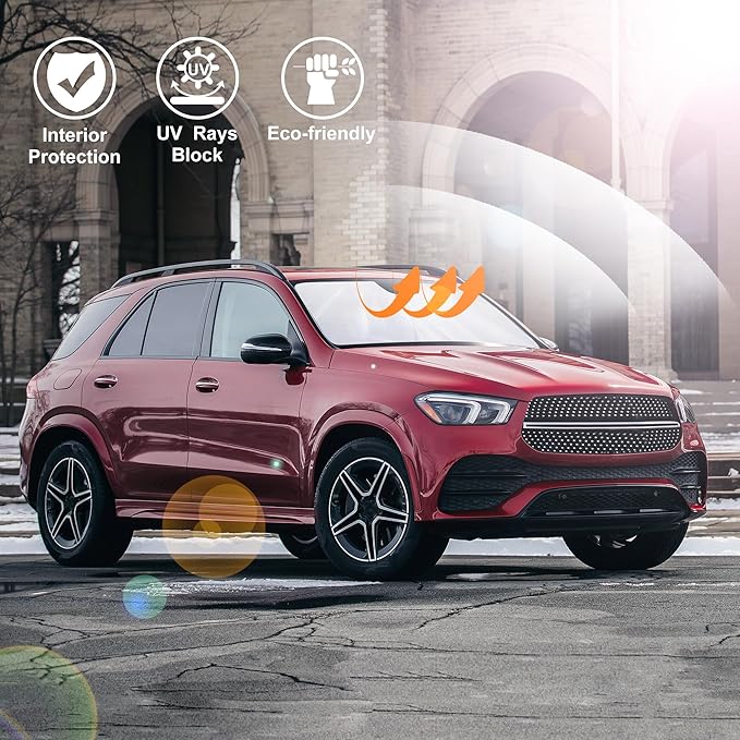 Windshield Sun Shade Compatible with 2020 2021 2022 2023 2024 2025 2026 Mercedes GLE 350 450 Accessories Window Sunshade Sun Visor Protector Keep Car Cool
