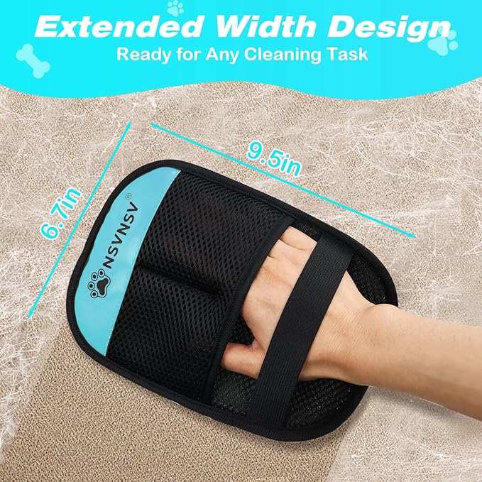 Pet Hair Removal Glove for Dog and Cat, Reusable Pet Hair Remover, Magic Brush Pet Hair Removal Tool, Pet Grooming Gloves for Couch, Clothing, Carpet, Furniture, Car Seats, Blue, 1pcs