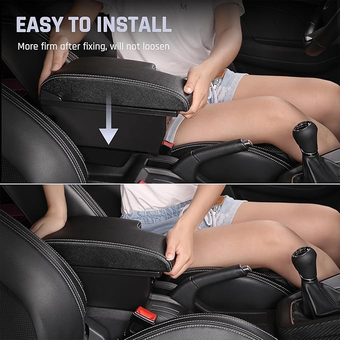 YJYWZH Car Armrest Storage Box for Toyota Hilux Center Storage Box Organizer Interior Hand Centre Consoles with 3 USB Port Arm Rest Double-Layer Accessories
