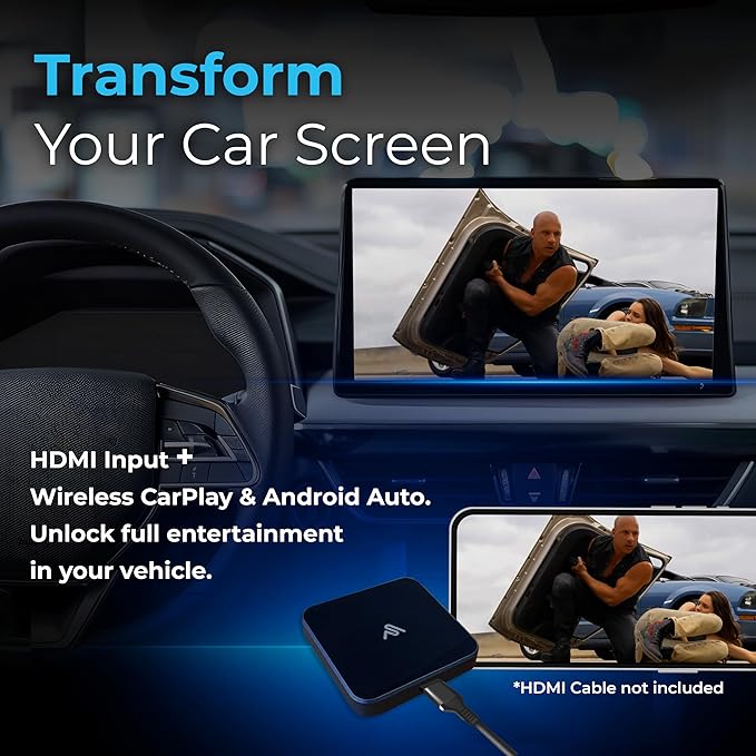 CarPlay TV Adapter - Convert Any Wired CarPlay to Wireless CarPlay - Plug in a TV Stick to Stream Netflix, YouTube, and More Right from Your car’s infotainment Screen
